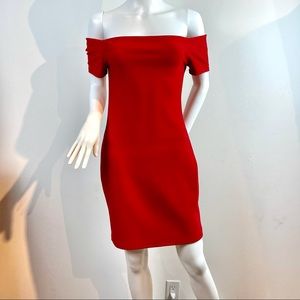 Forever 21 red bandage knee length dress
